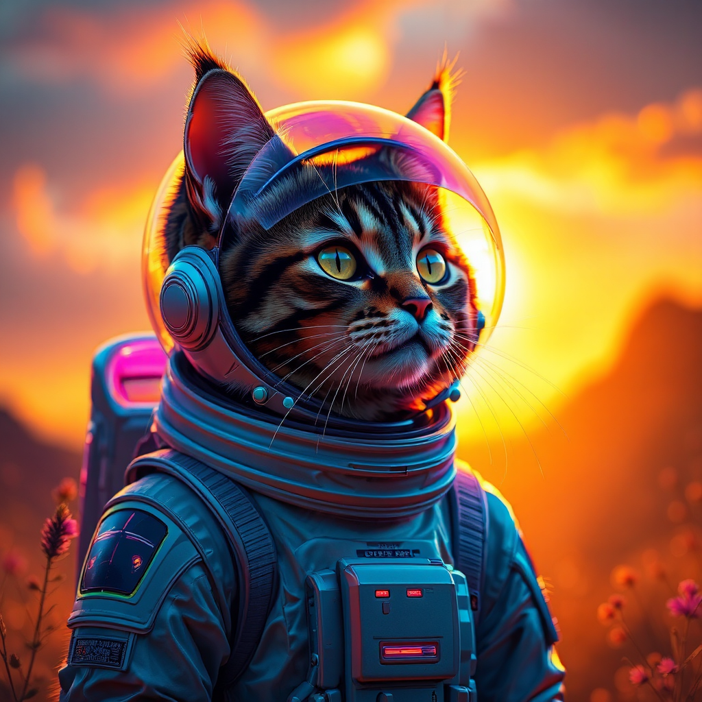 A synthwave astronaut and