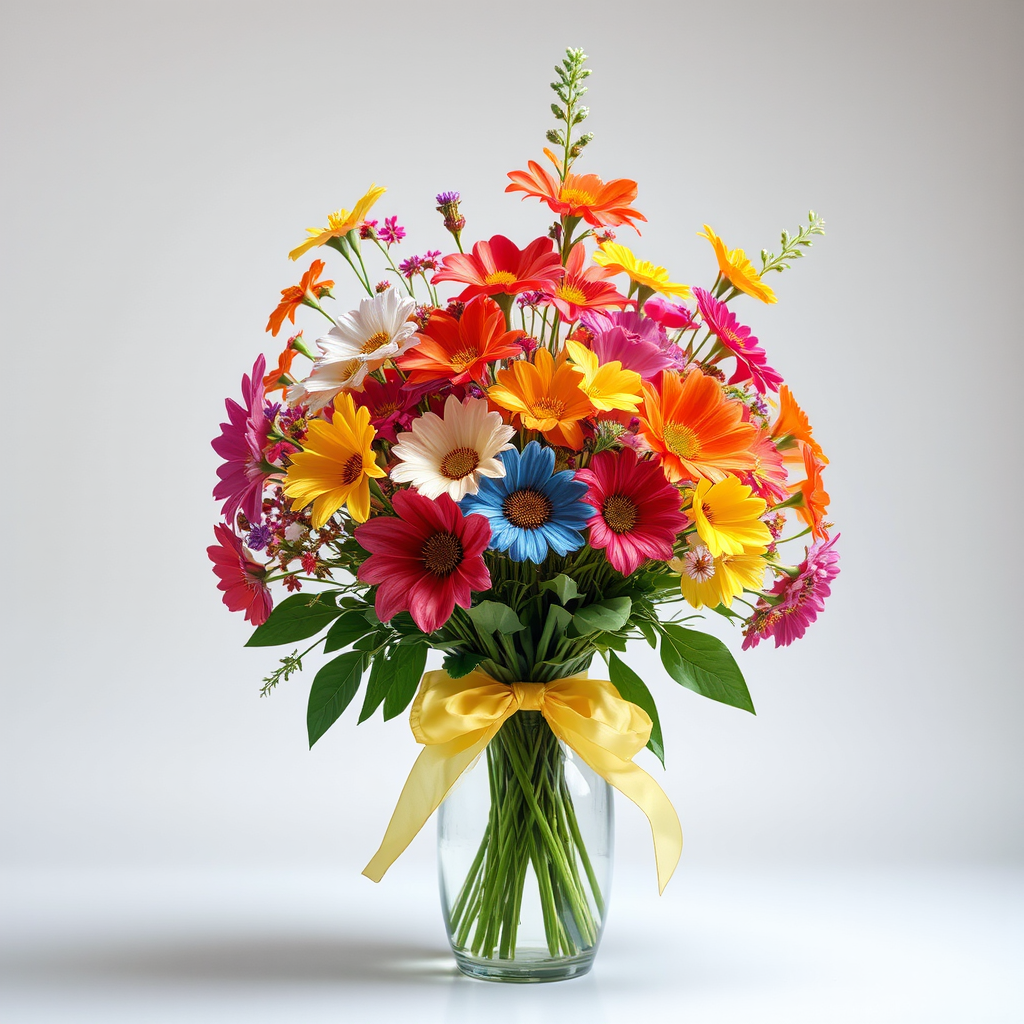 Glass vase with colourful
