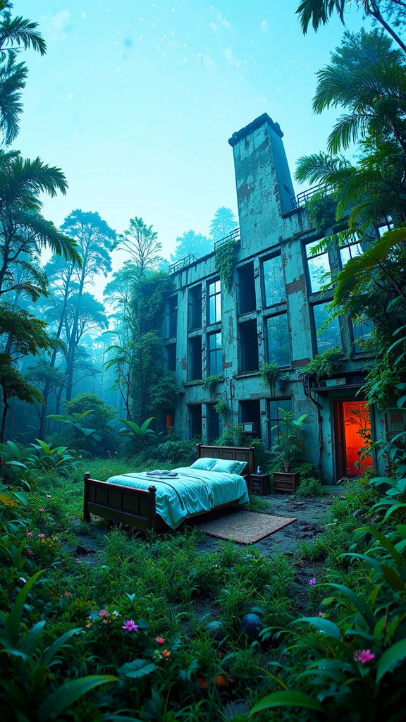 Photorealistic urban interior landscape.