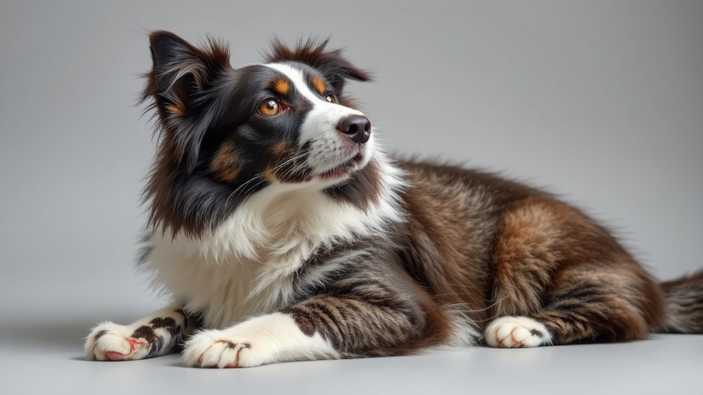 Chimeric border collie cat