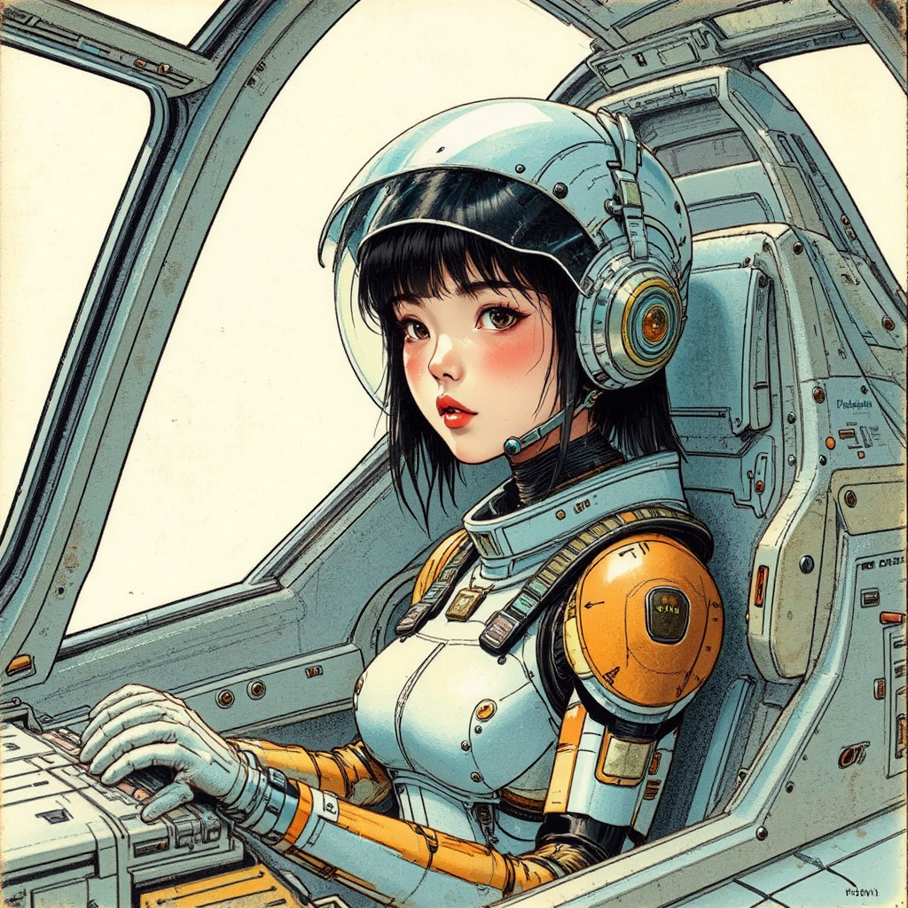 Teenage Asian android in