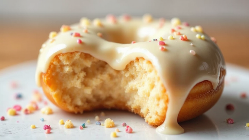 White chocolate glazed donut