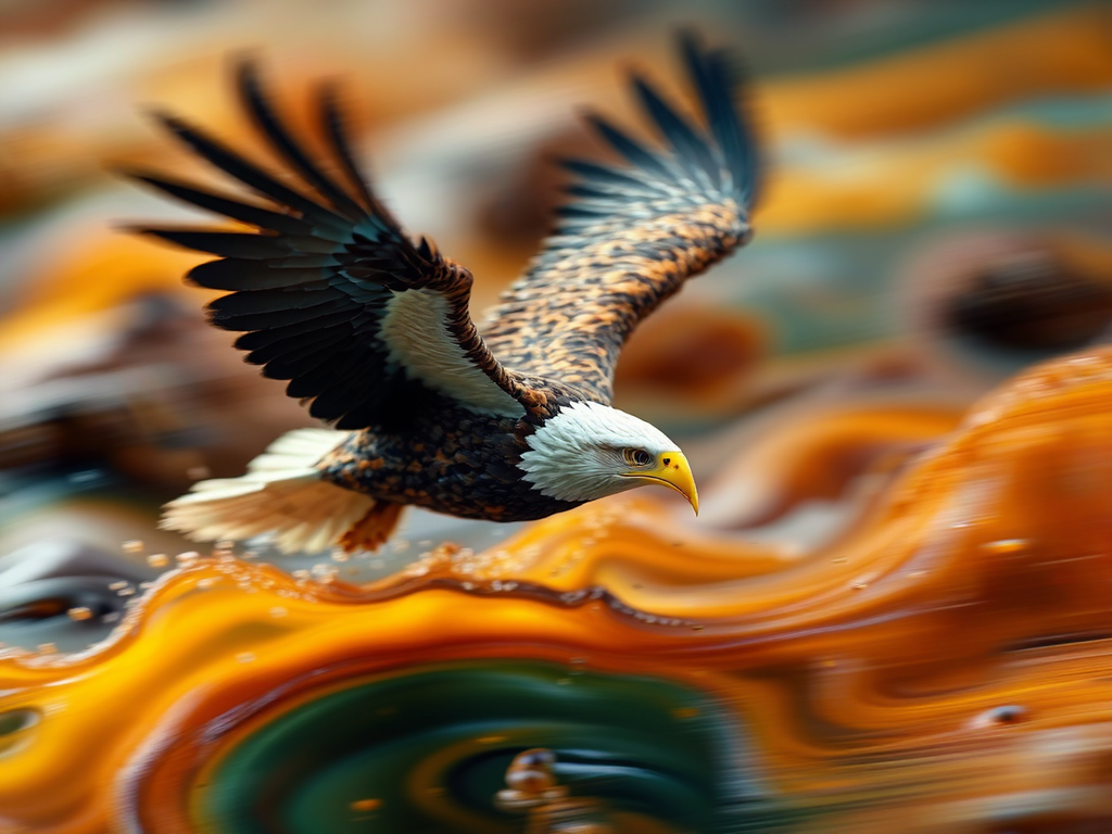 Action photograph of eagle