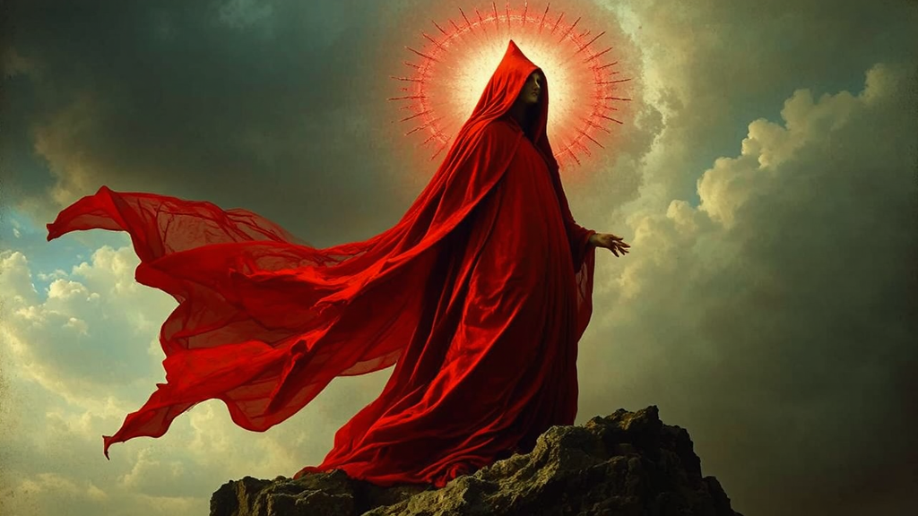 Woman in red robe