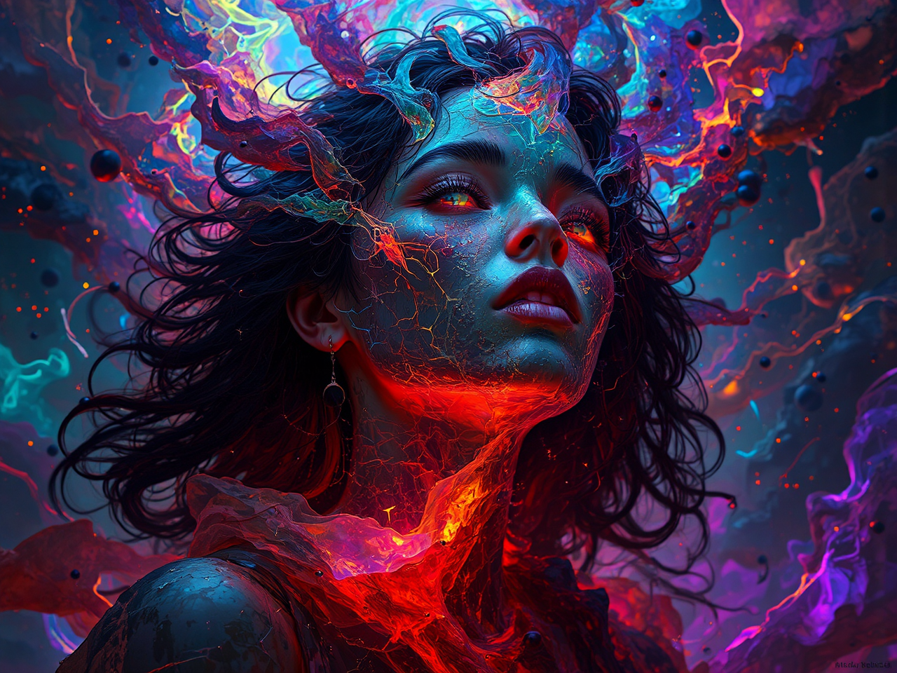Vibrant artwork with dramatic