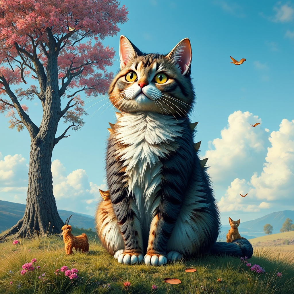 Feline sculpture in a