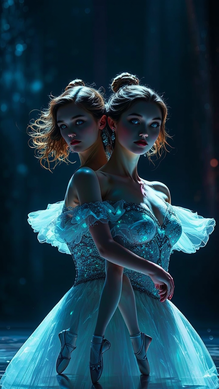Young ballerinas in elaborate