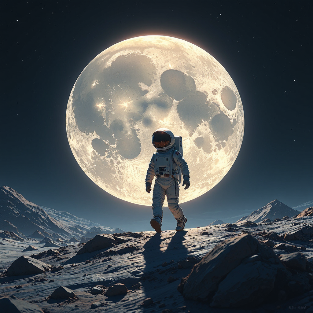 Astronaut walking on the