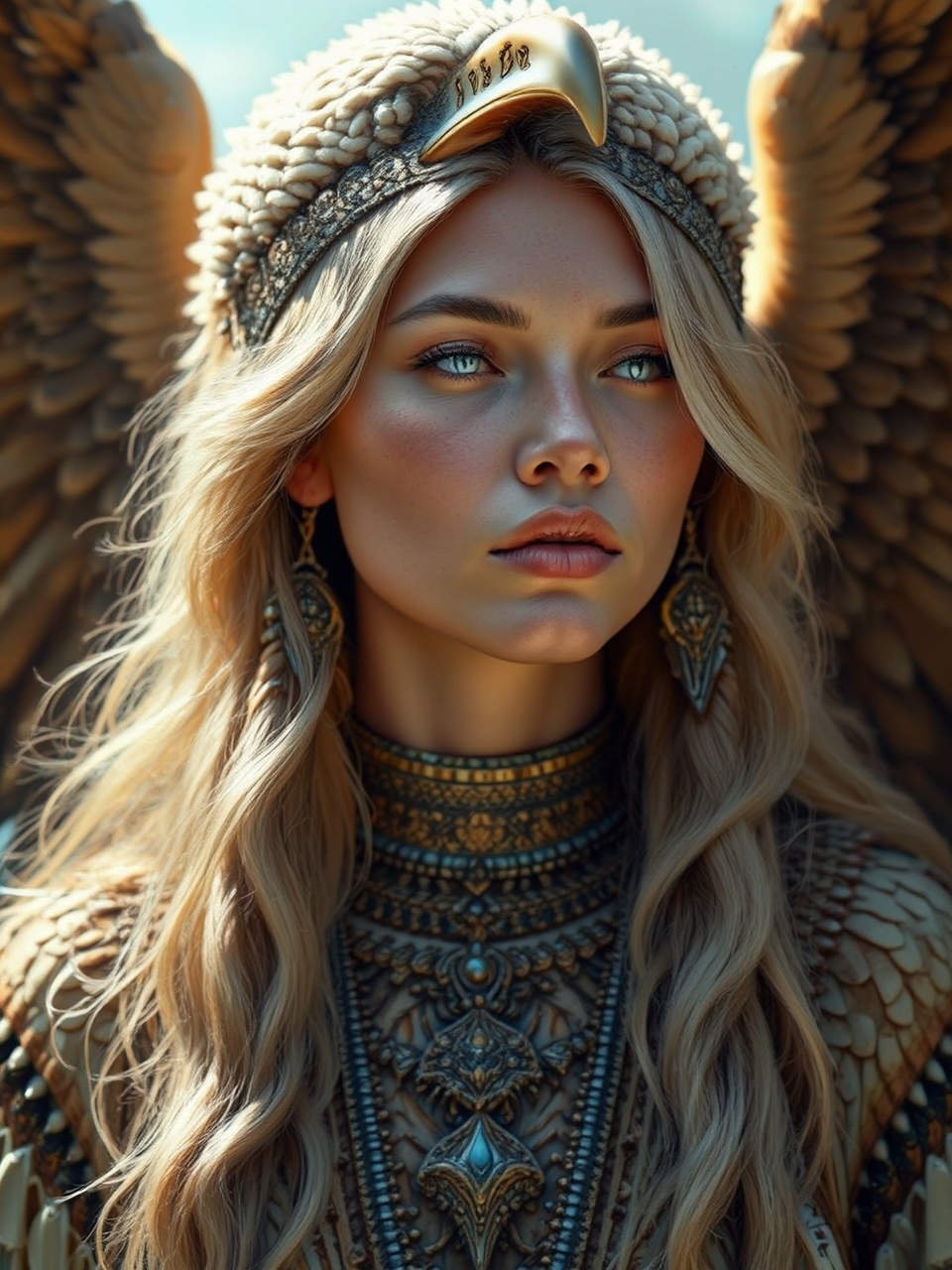 Eagle woman dancing portrait