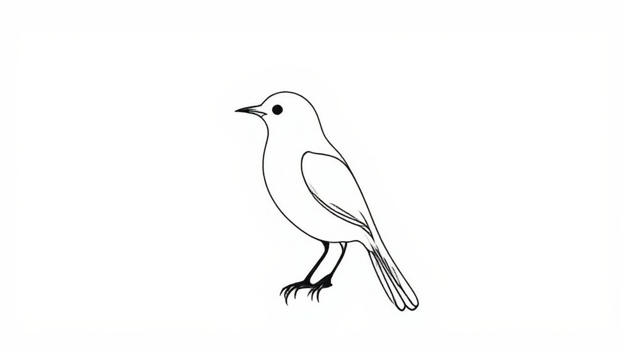 Bird's outline in black