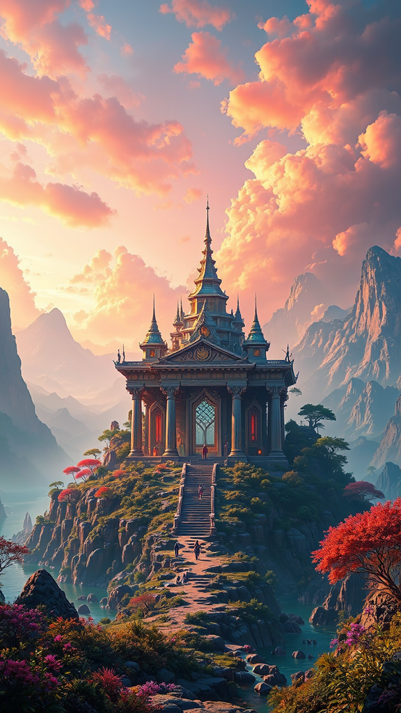 Fantasy temple in a
