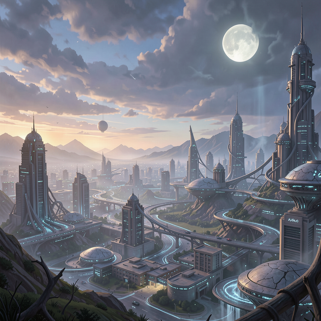 alien city landscape
