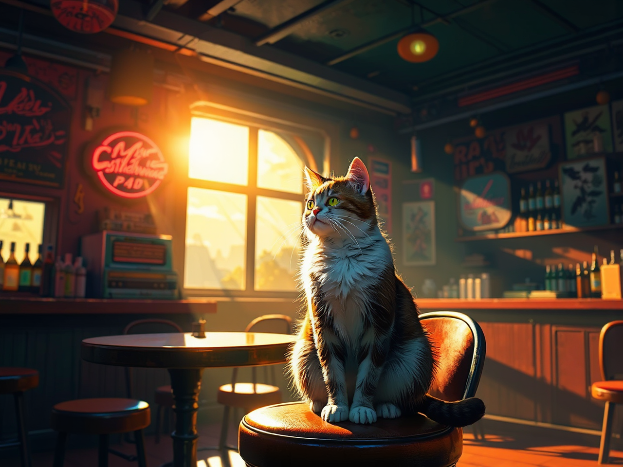 Cat sitting in a