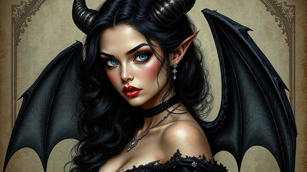 Portrait of a horned