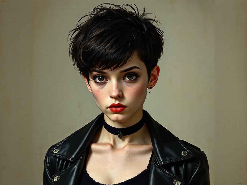 Youthful girl with emo