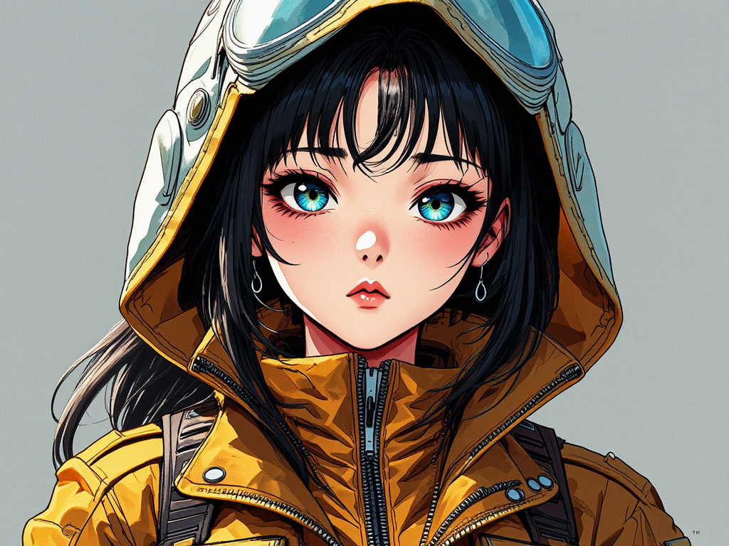 Anime girl in streetwear
