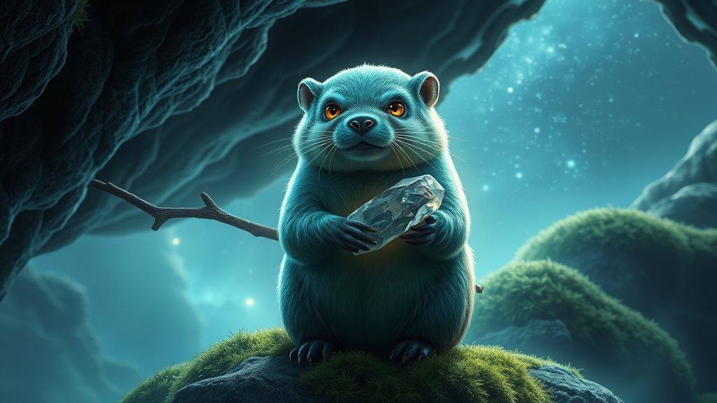 A shimmering alien beaver