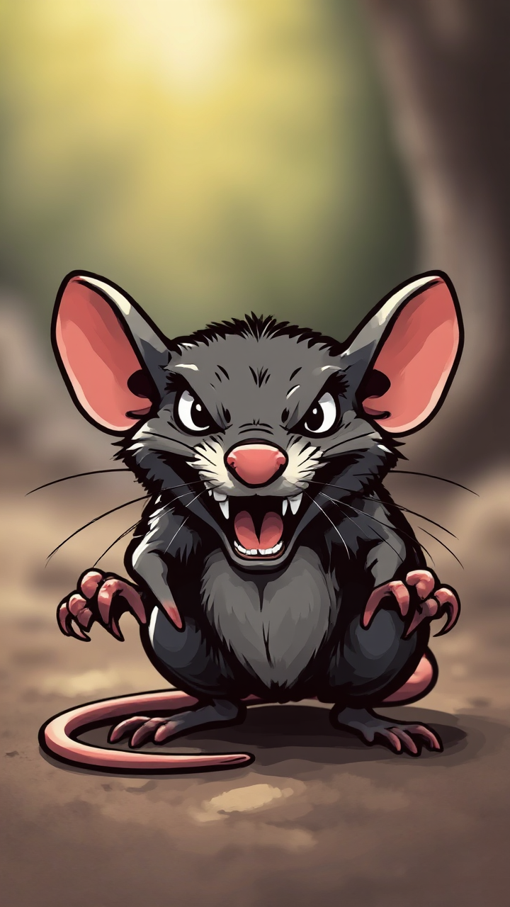 Angry rat in vector