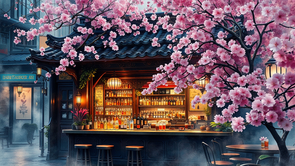 A bar decorated with