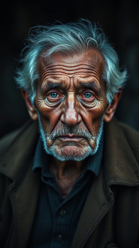 Older man with nostalgic