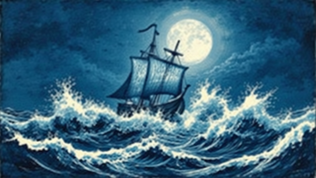 Wooden ship in a