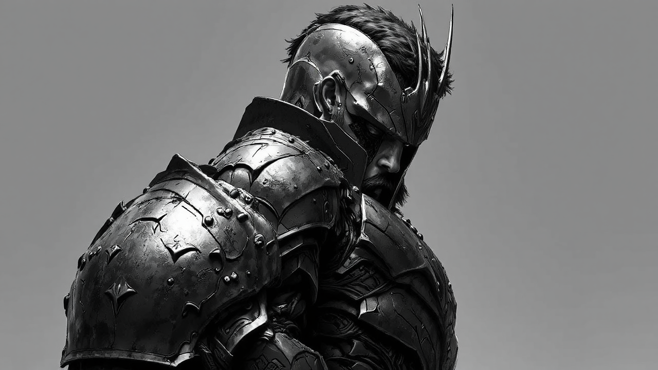 Male figure in greyscale