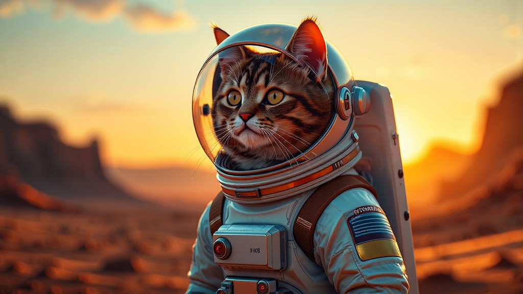 Astronaut cat in Mars