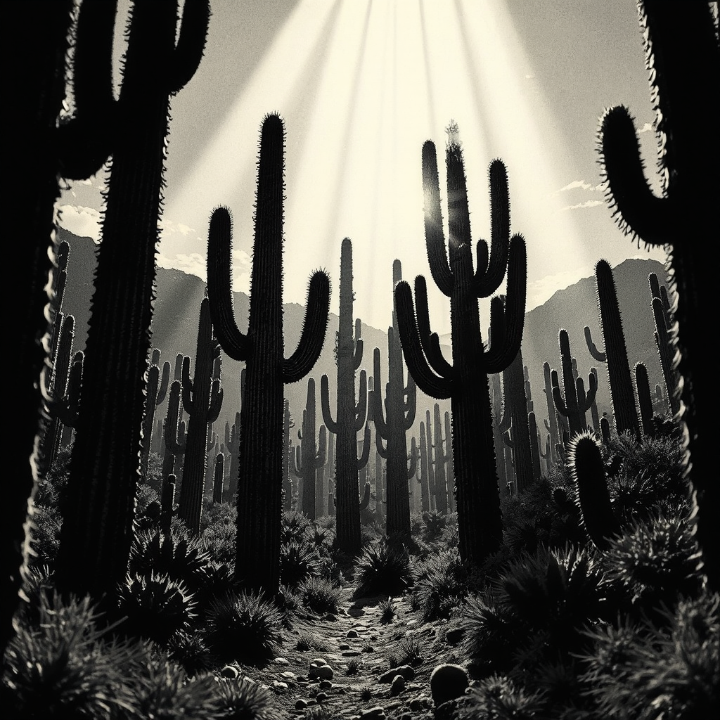 Black cacti in Baja