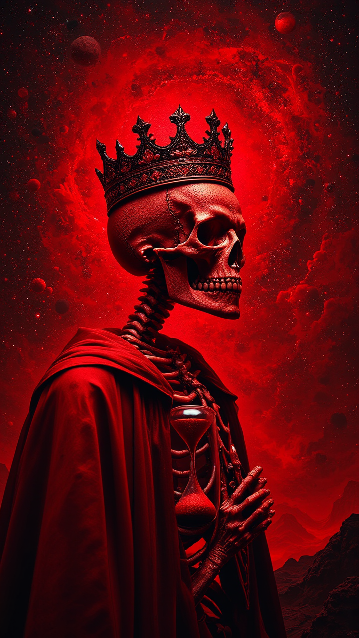 Red skeleton with red
