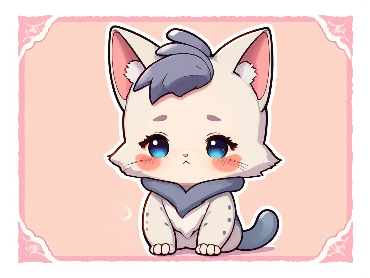 Chibi characters with cat