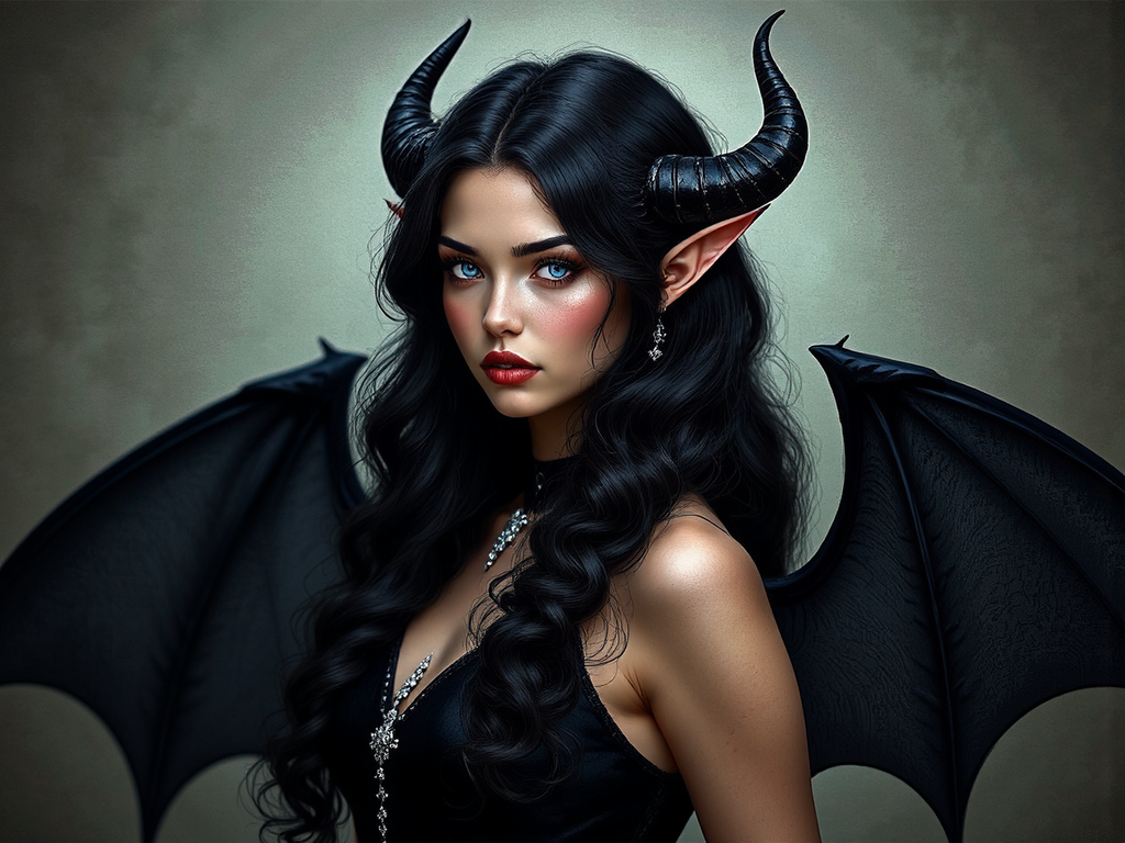 Woman with horns and