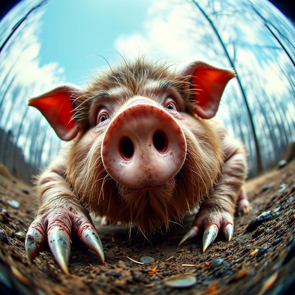 Fat hairy pig-like creature