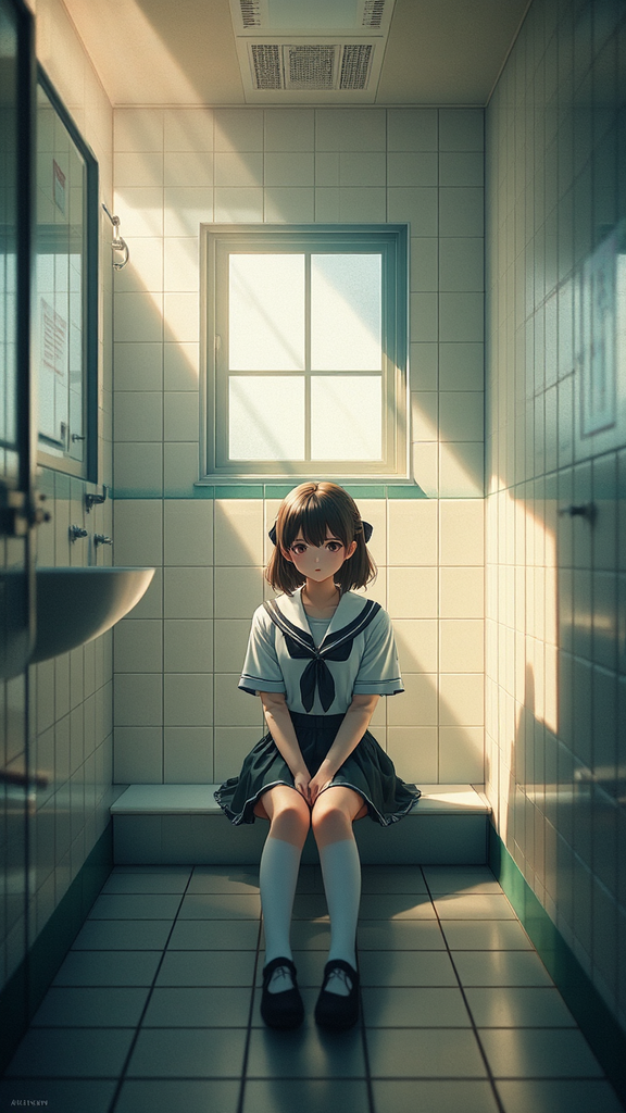 Girl sitting in school