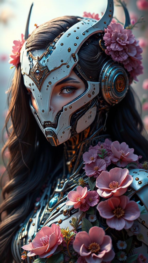 Robot woman in steampunk