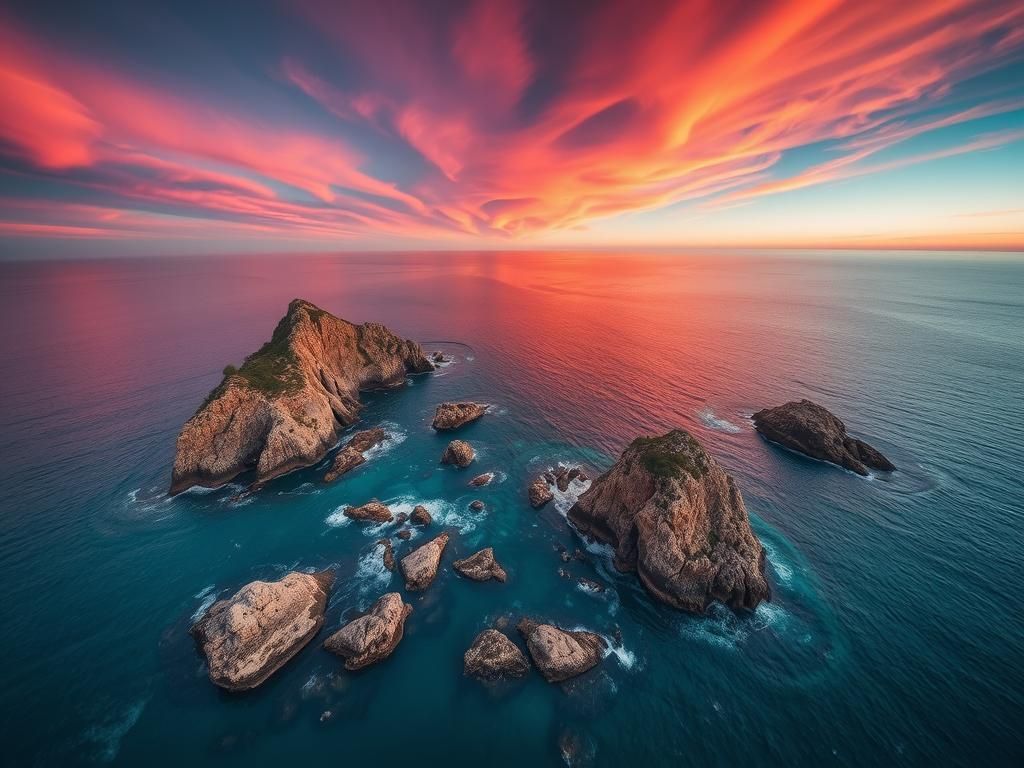 Создай: скалы и море,