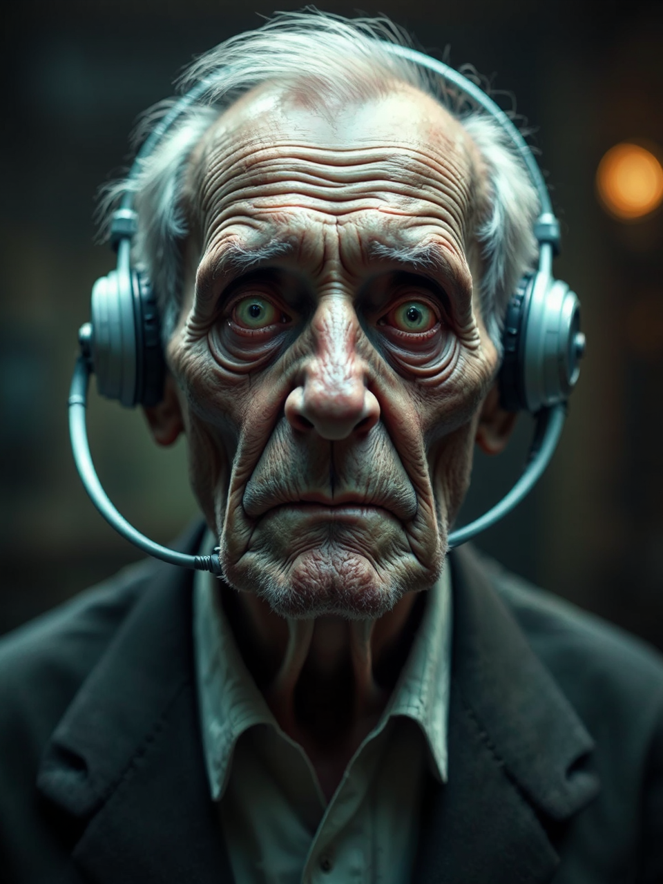 Old man with futuristic