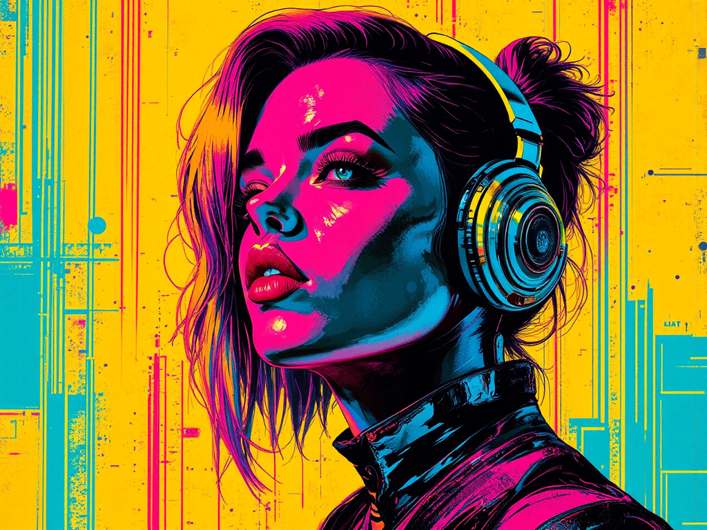 Cyberpunk pop art portrait.