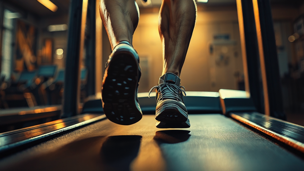 Person running on worn-out