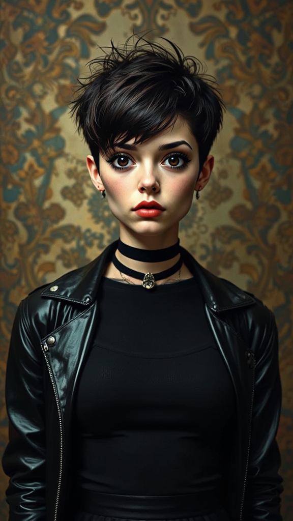 Young woman with emo