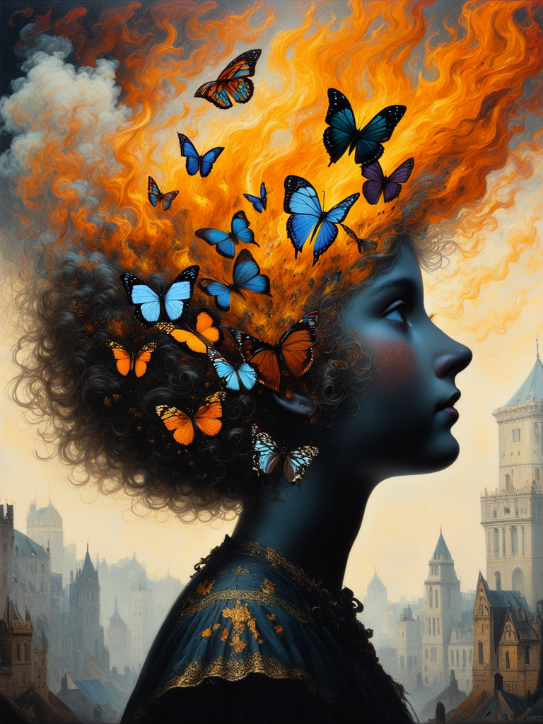 Butterflies and smoke erupt
