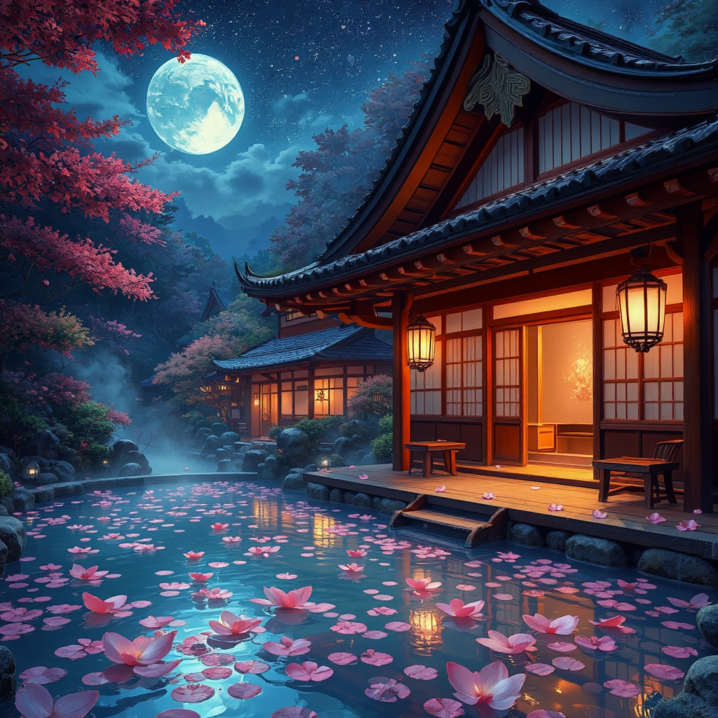 Nighttime scene at an