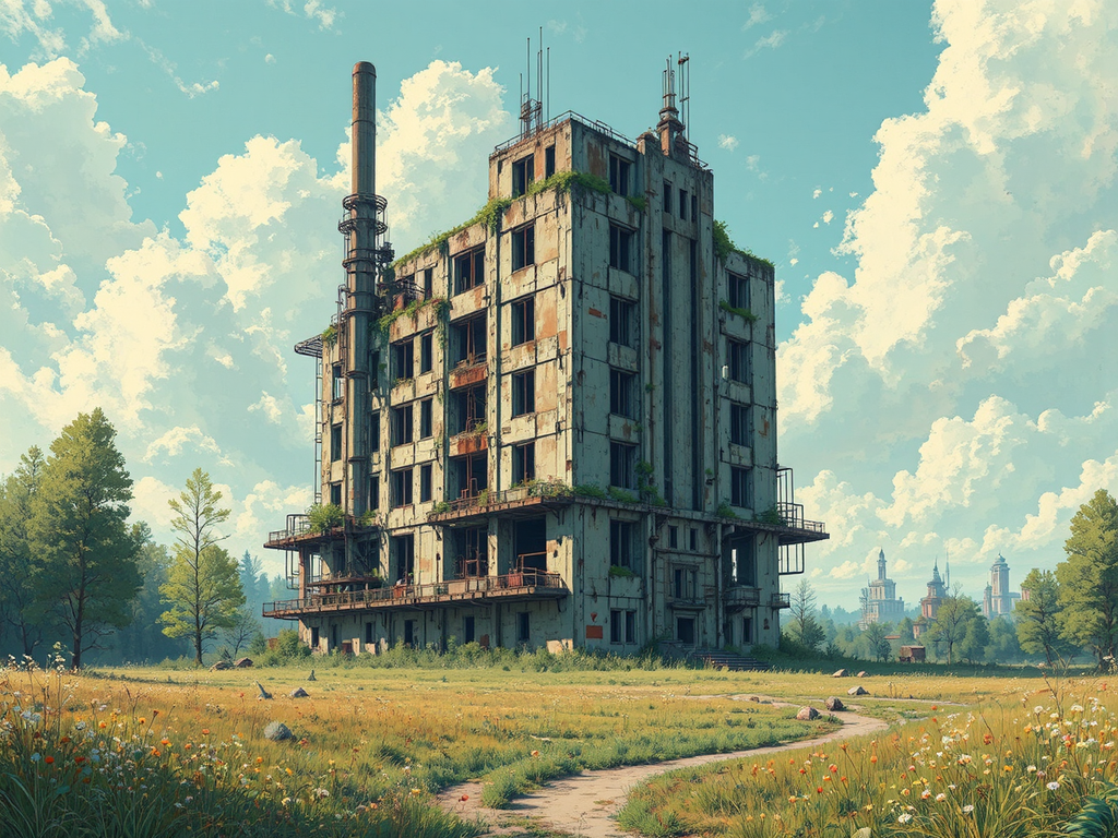 Abandoned urban landscape with