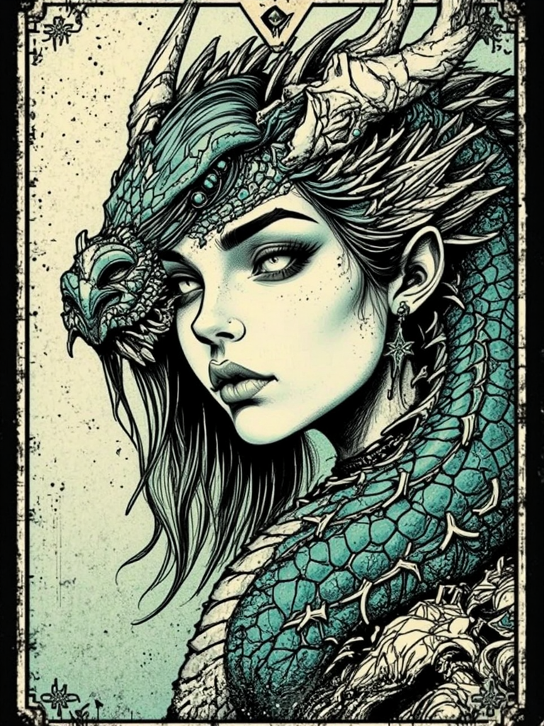 Tarot card with intricate