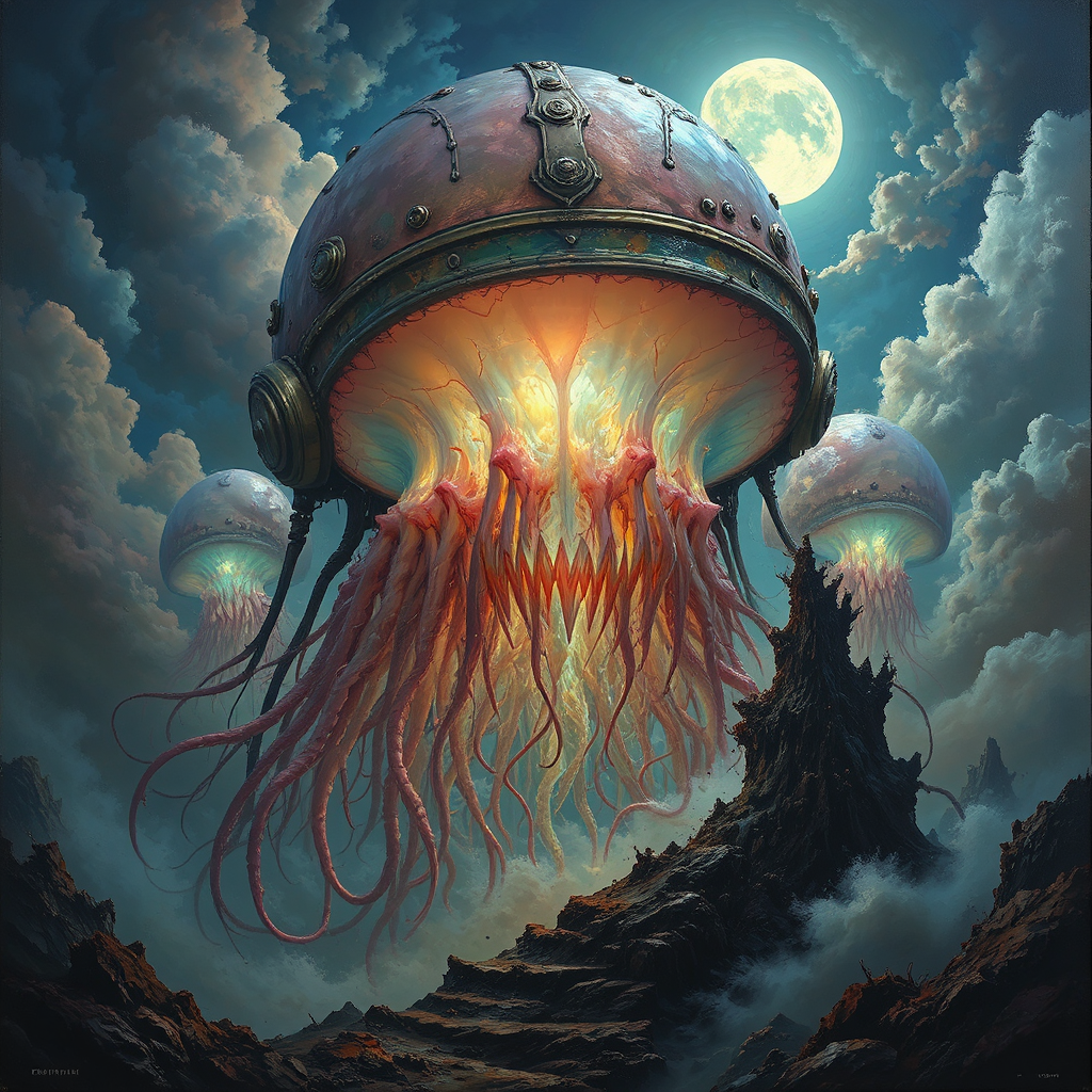 Giant jellyfish in Lovecraftian