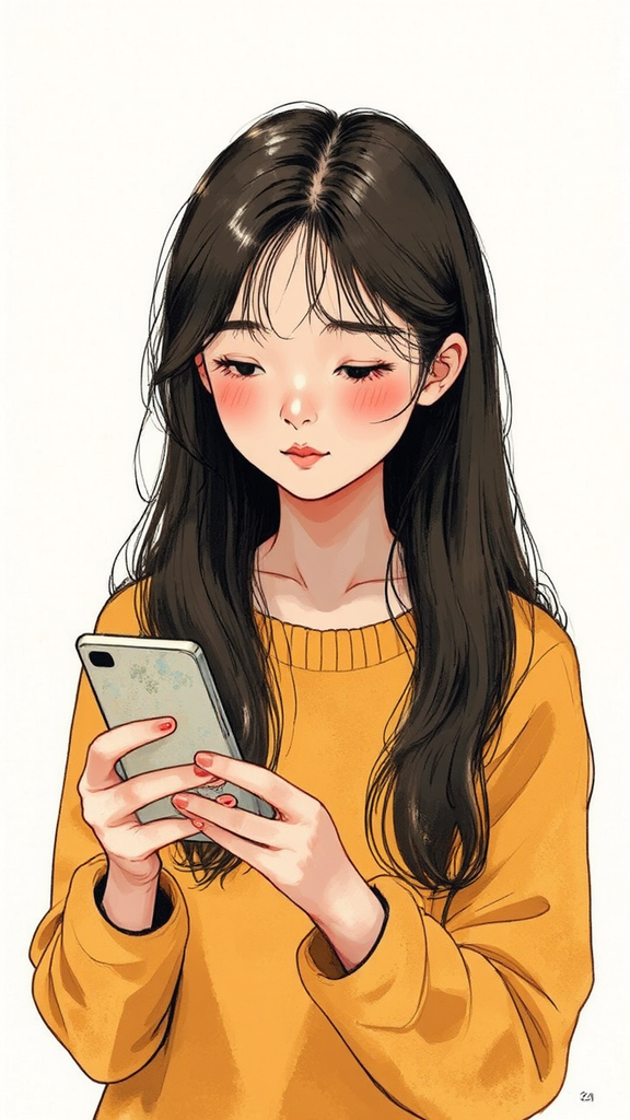A young girl looks