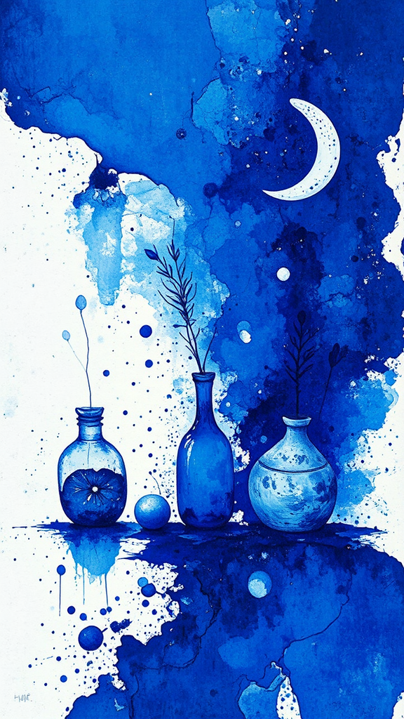Blue and white object