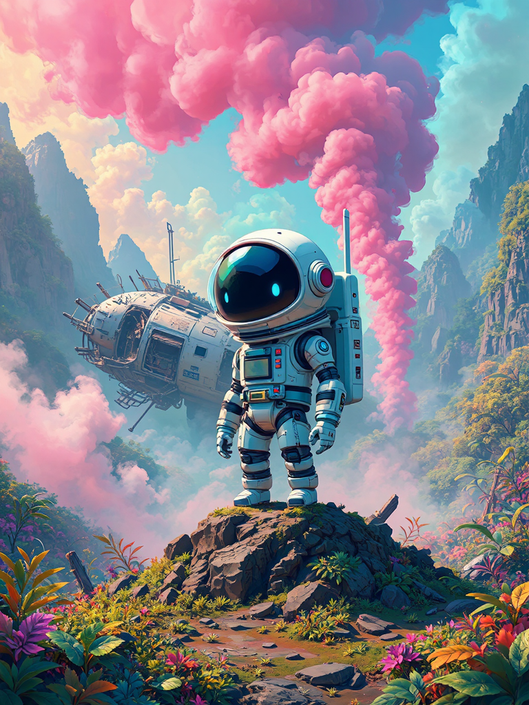 Android astronaut on a