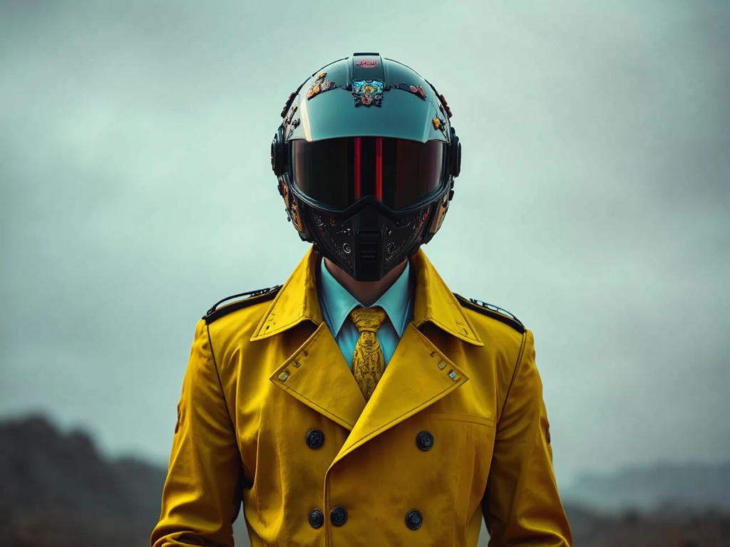 Mysterious figure in cyberpunk