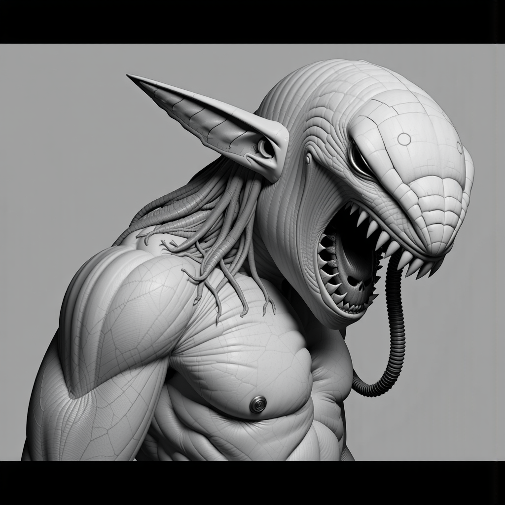 Chiroptera creature with sharp