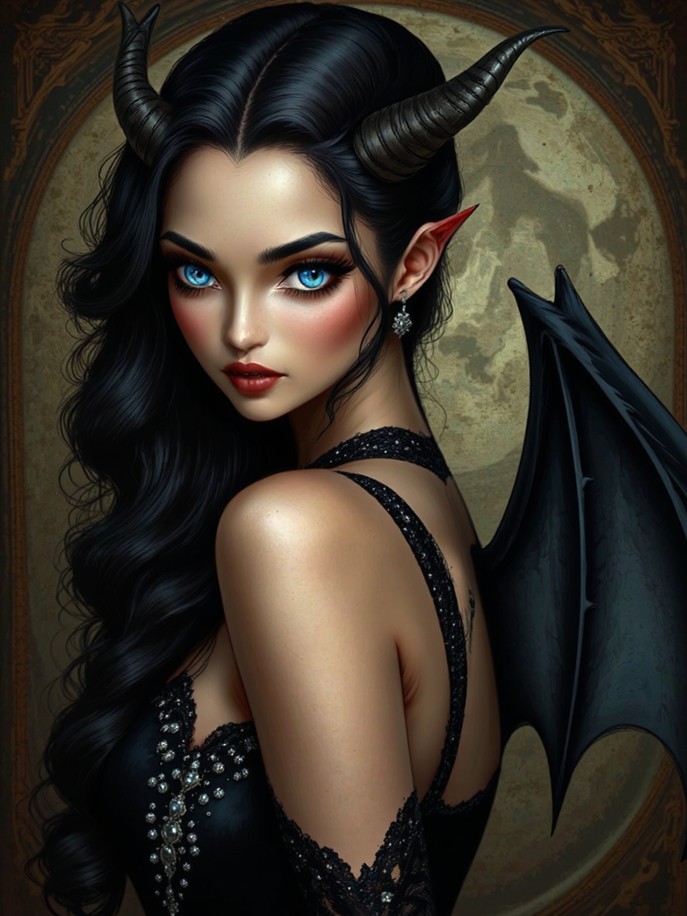 Woman with horns and